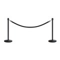 Montour Line Stanchion Post and Rope Kit Black, 2 Crown Top 1 Black Rope C-Kit-2-BK-CN-1-PVR-BK-PS